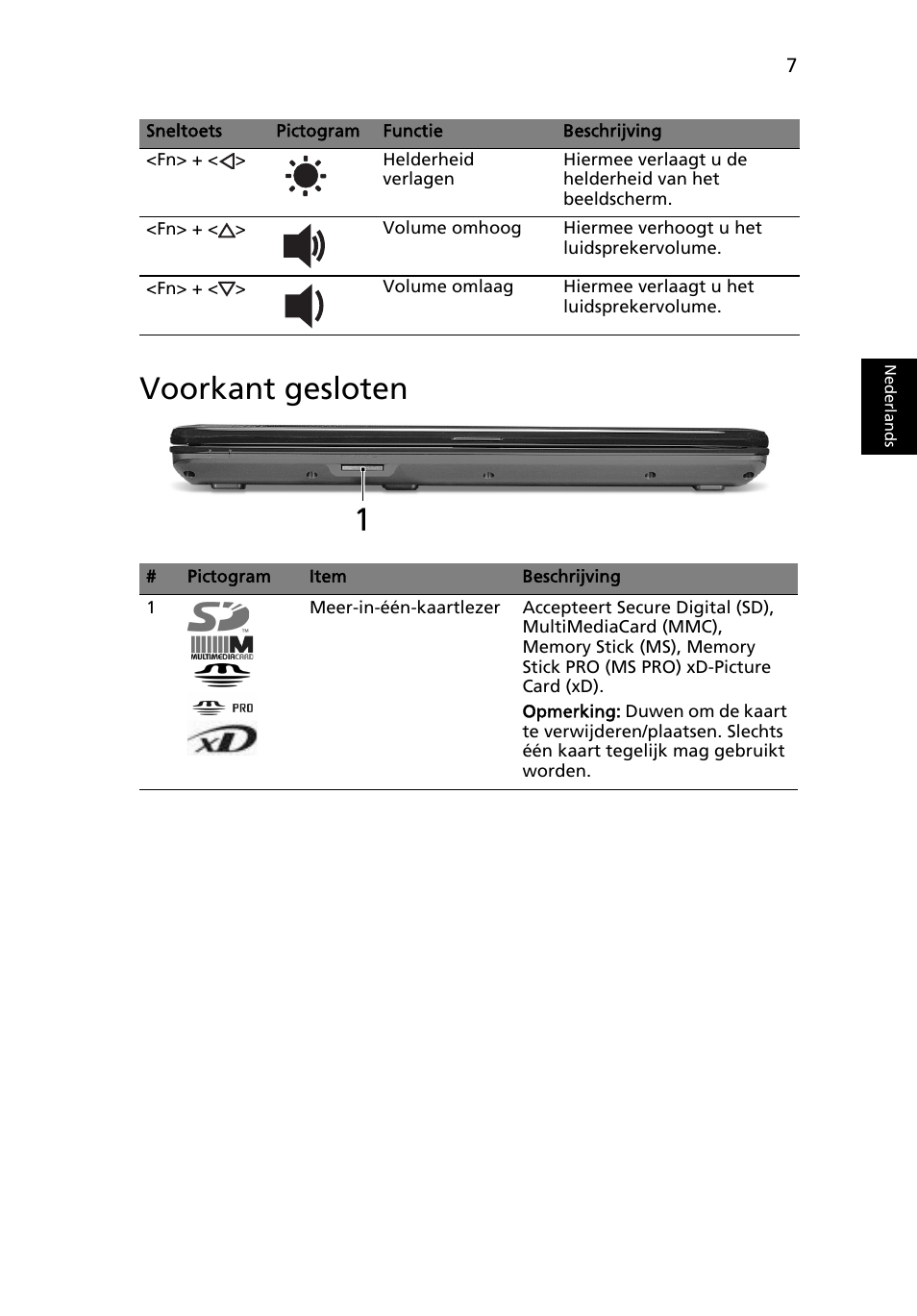 Voorkant gesloten | Acer Aspire 5734Z User Manual | Page 71 / 314