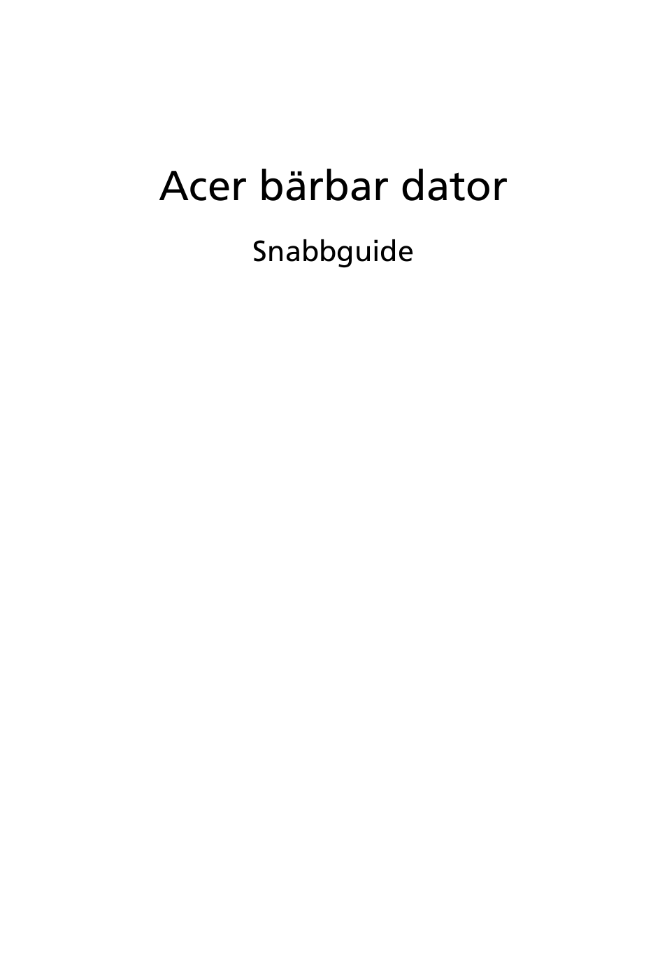 Svenska, Acer bärbar dator | Acer Aspire 5734Z User Manual | Page 95 / 314