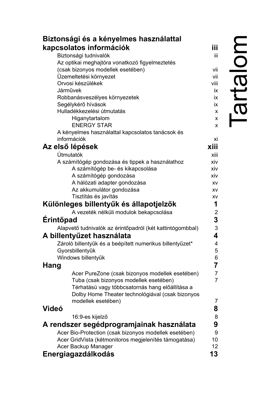 Tartalom, Ta rt al om | Acer Aspire 5741ZG User Manual | Page 1015 / 2345
