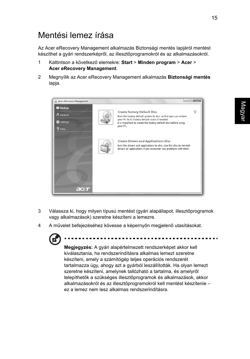 Mentési lemez írása | Acer Aspire 5741ZG User Manual | Page 1033 / 2345