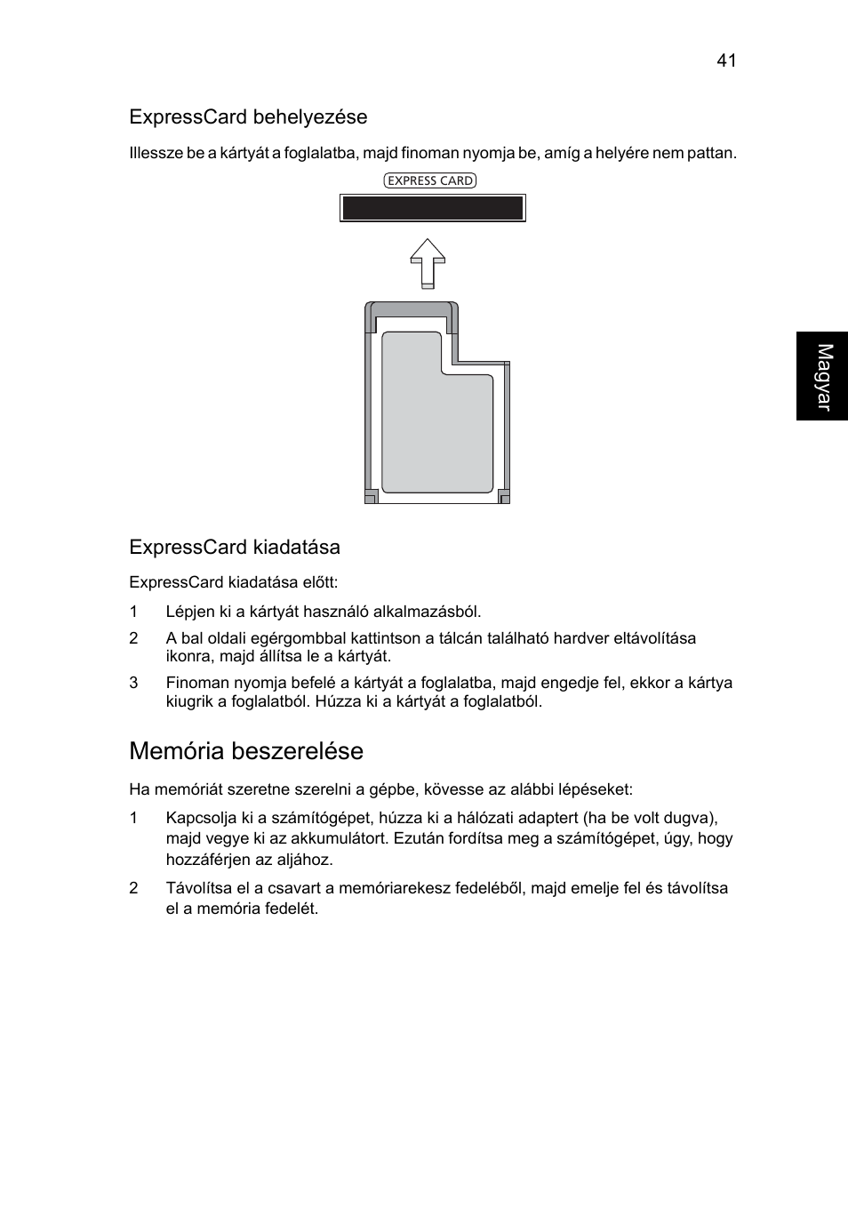 Memória beszerelése | Acer Aspire 5741ZG User Manual | Page 1059 / 2345