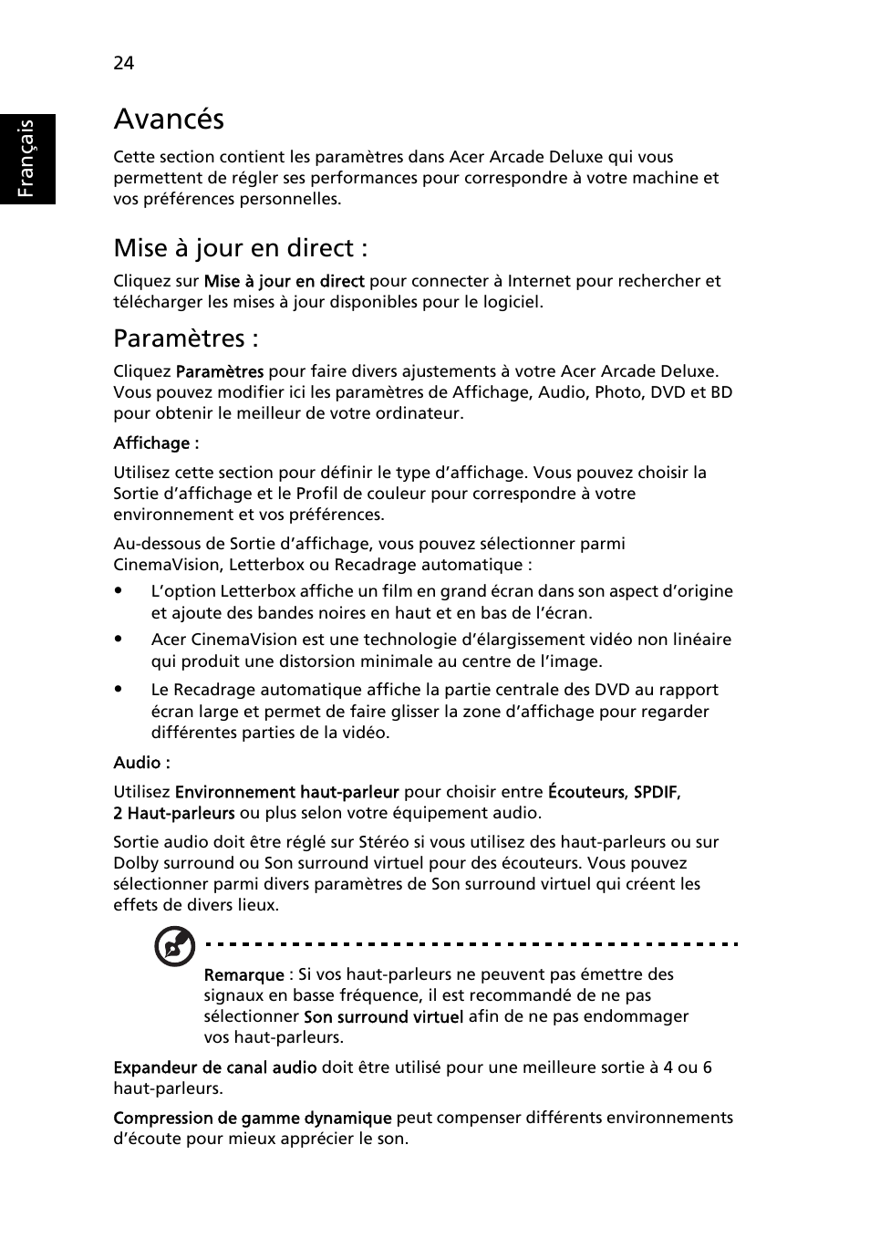 Avancés, Mise à jour en direct, Paramètres | Acer Aspire 5741ZG User Manual | Page 122 / 2345