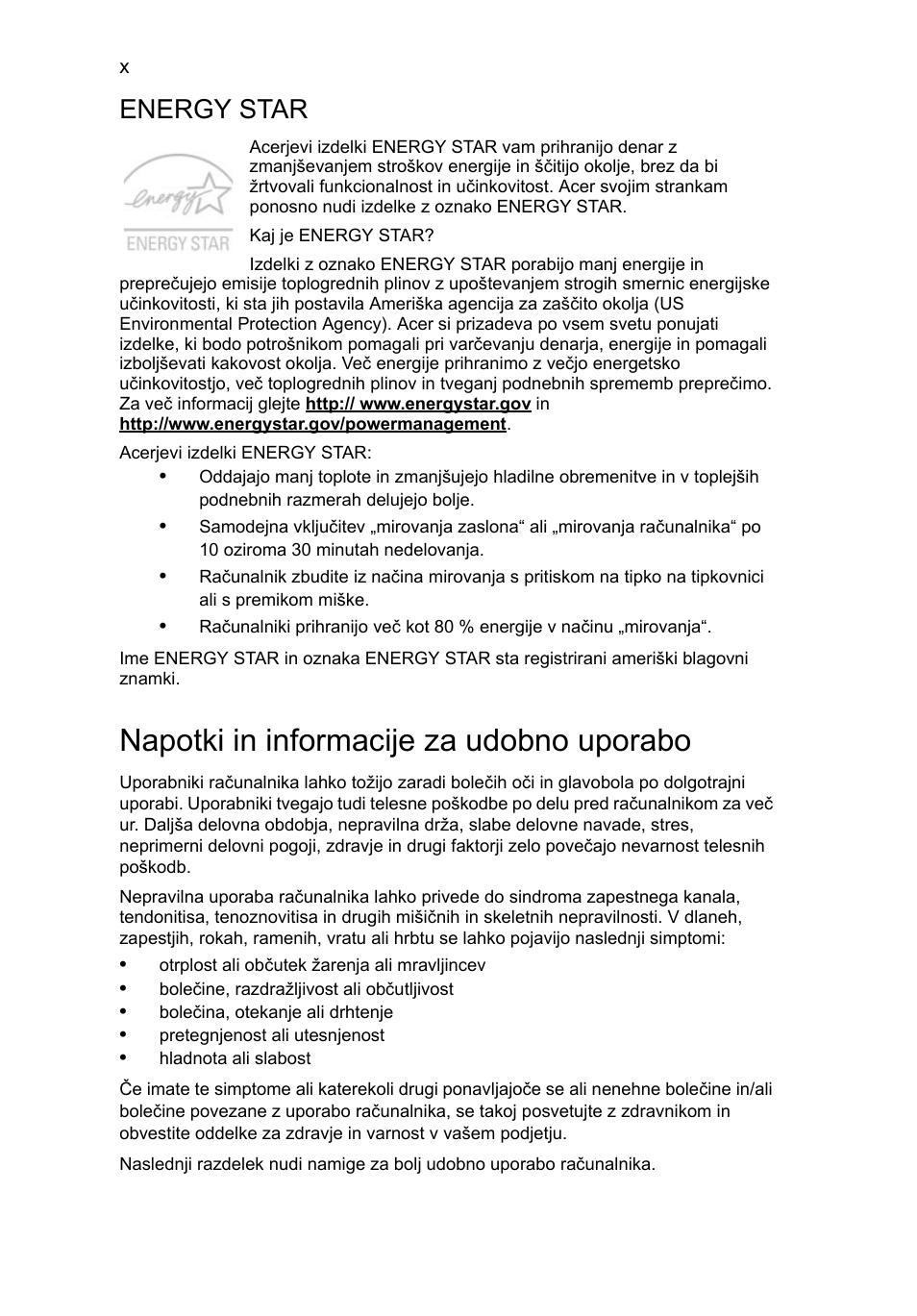 Napotki in informacije za udobno uporabo, Energy star | Acer Aspire 5741ZG User Manual | Page 1232 / 2345