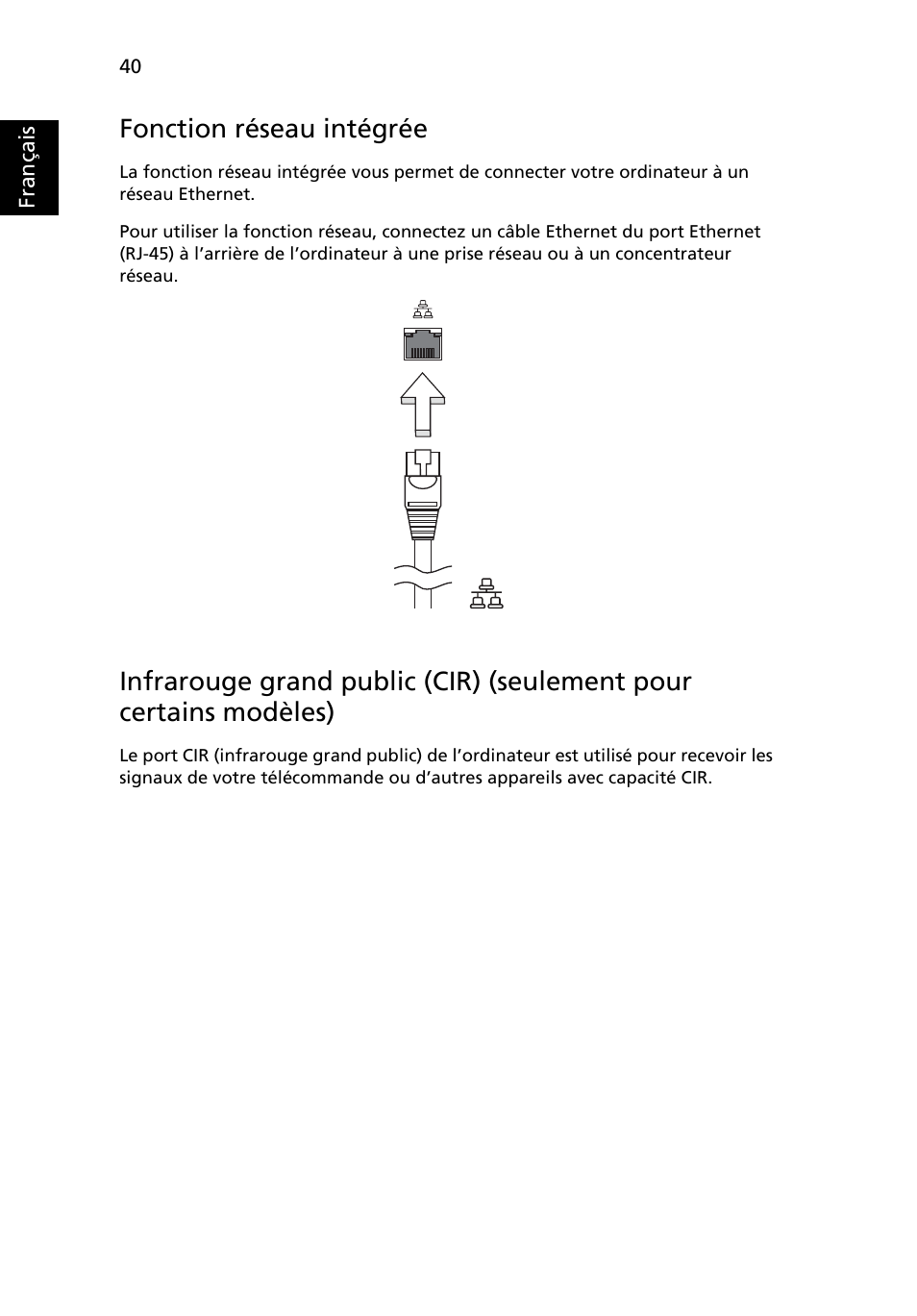 Fonction réseau intégrée | Acer Aspire 5741ZG User Manual | Page 138 / 2345