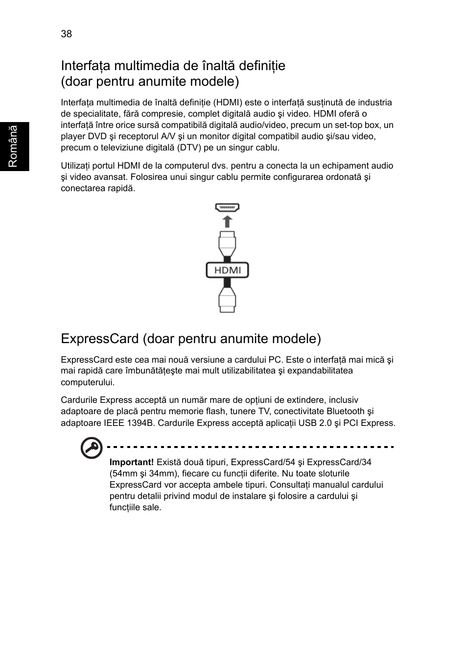 Expresscard (doar pentru anumite modele) | Acer Aspire 5741ZG User Manual | Page 1430 / 2345