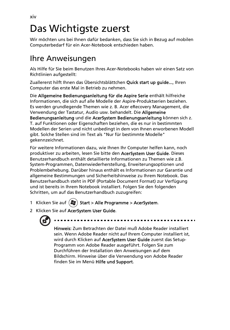 Das wichtigste zuerst, Ihre anweisungen | Acer Aspire 5741ZG User Manual | Page 172 / 2345