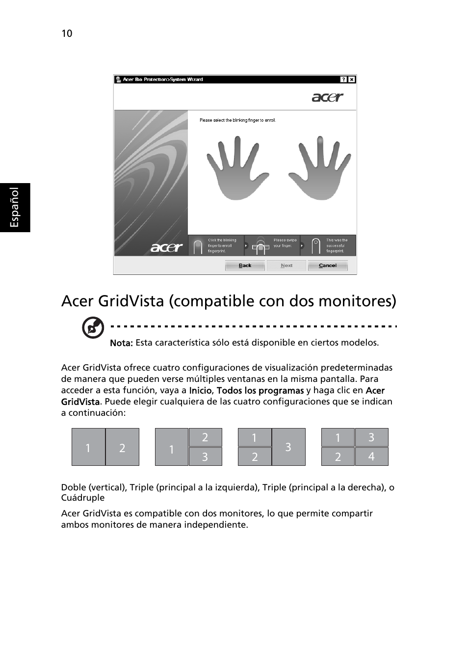 Acer gridvista (compatible con dos monitores) | Acer Aspire 5741ZG User Manual | Page 346 / 2345