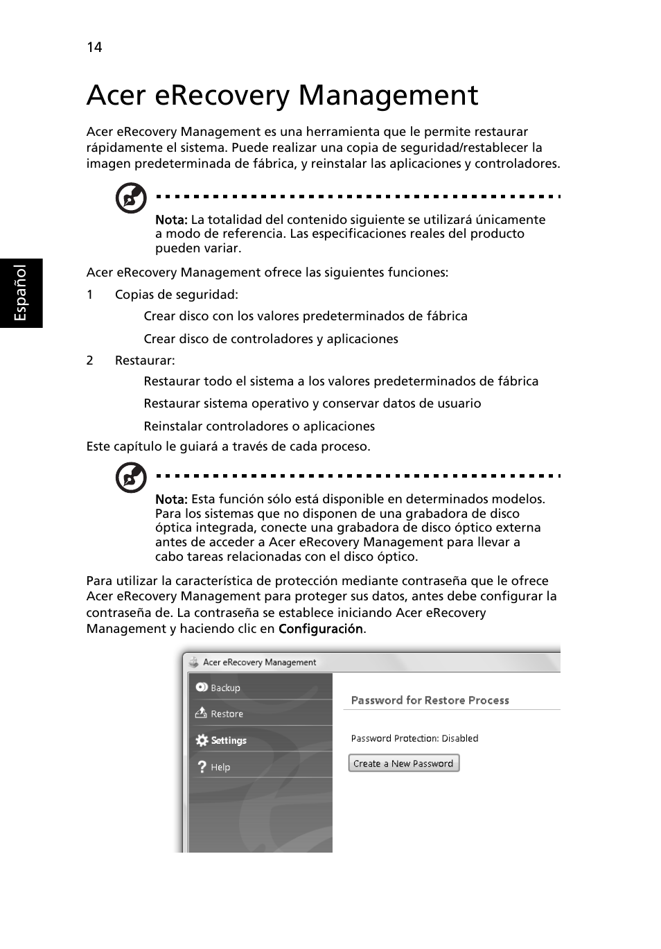 Acer erecovery management | Acer Aspire 5741ZG User Manual | Page 350 / 2345