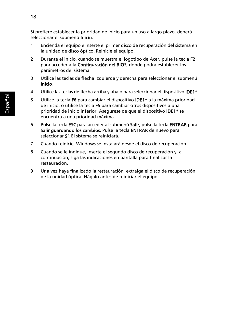 Esp añol | Acer Aspire 5741ZG User Manual | Page 354 / 2345
