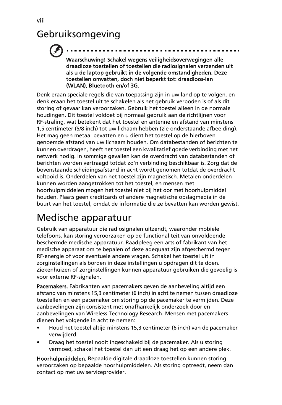 Gebruiksomgeving, Medische apparatuur | Acer Aspire 5741ZG User Manual | Page 478 / 2345