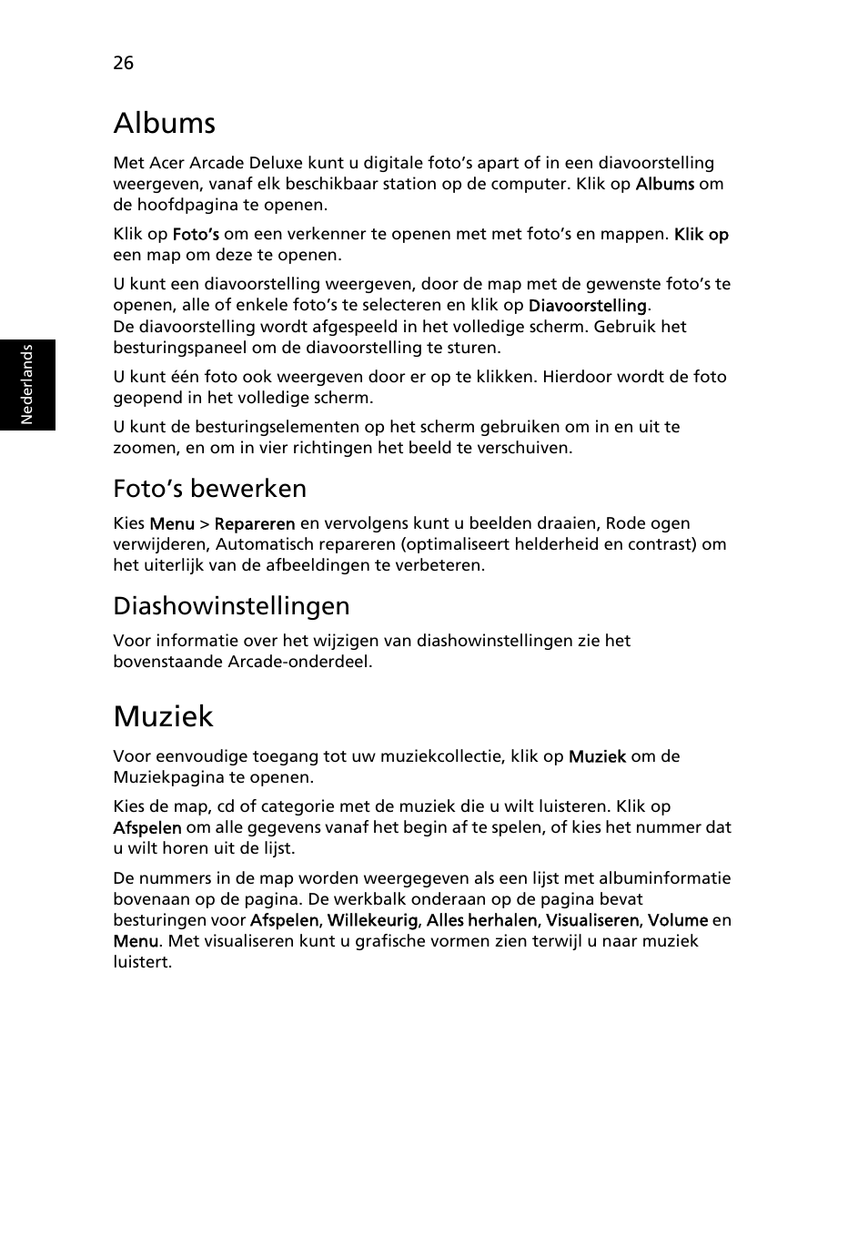 Albums, Muziek, Foto’s bewerken | Diashowinstellingen | Acer Aspire 5741ZG User Manual | Page 516 / 2345