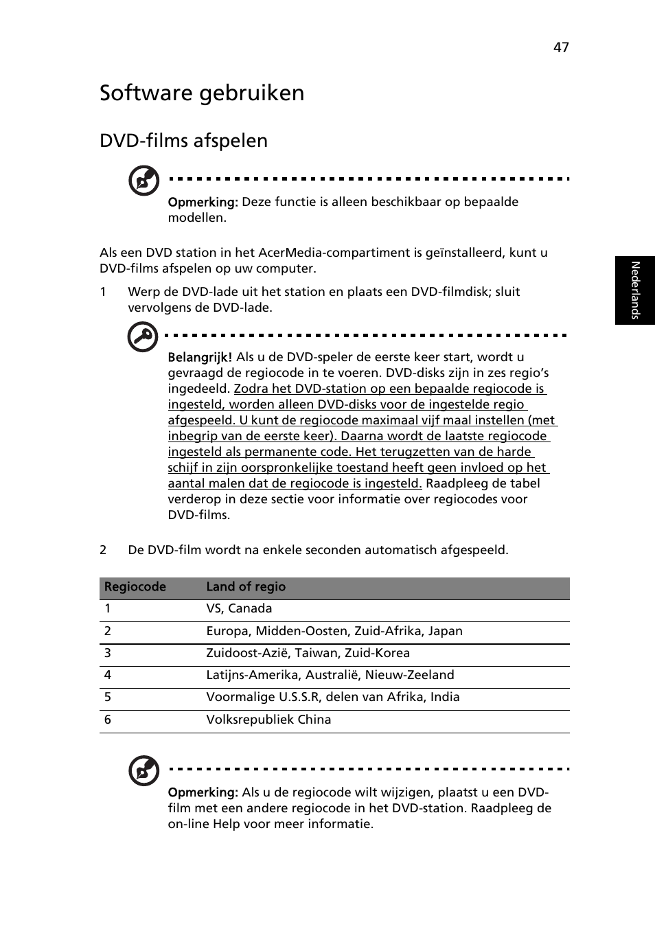 Software gebruiken, Dvd-films afspelen | Acer Aspire 5741ZG User Manual | Page 537 / 2345