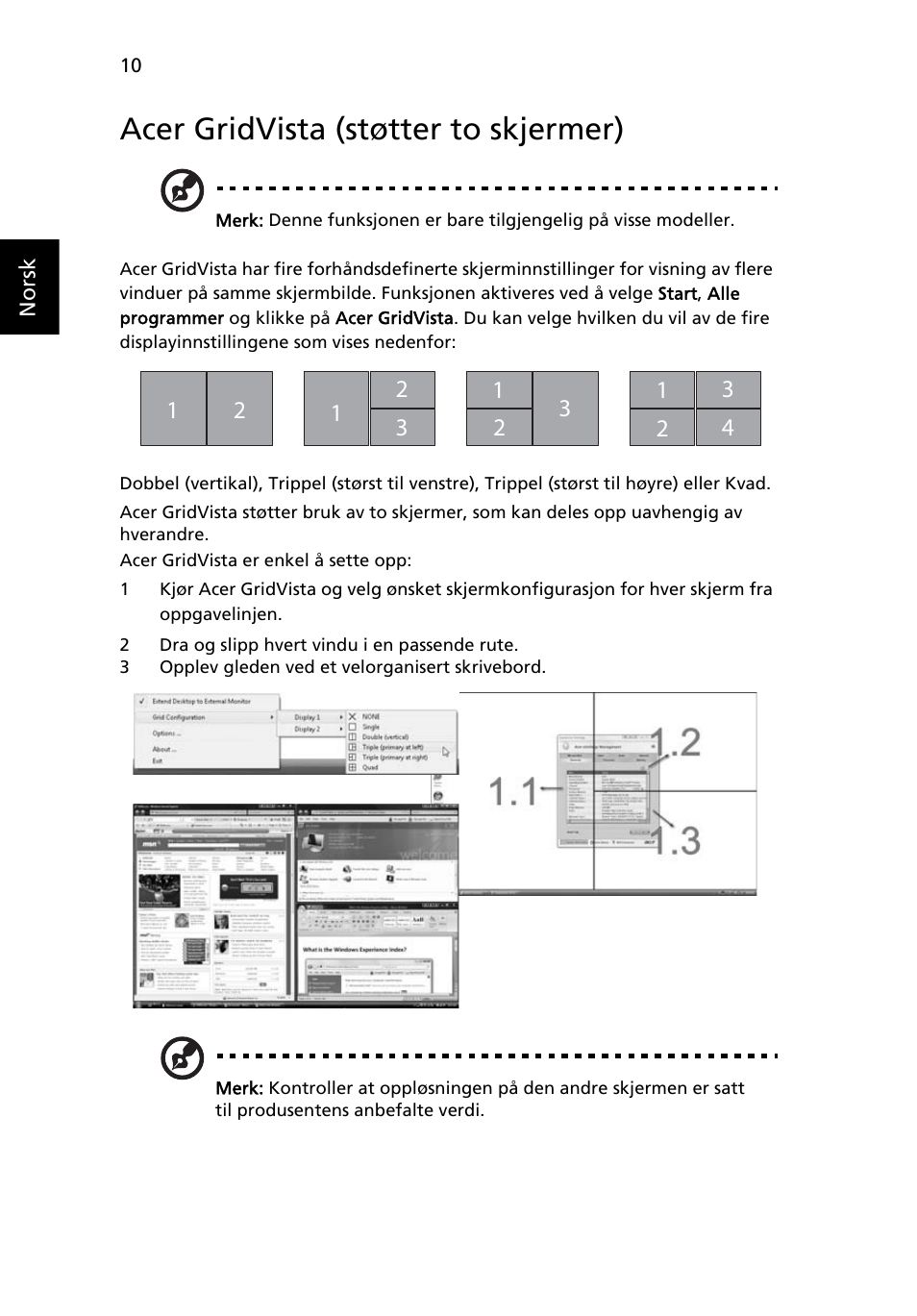 Acer gridvista (støtter to skjermer) | Acer Aspire 5741ZG User Manual | Page 576 / 2345