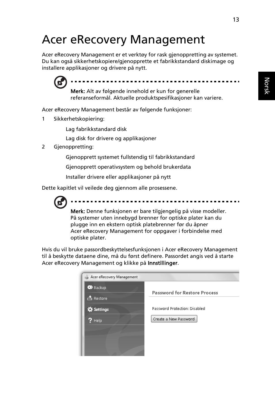 Acer erecovery management | Acer Aspire 5741ZG User Manual | Page 579 / 2345