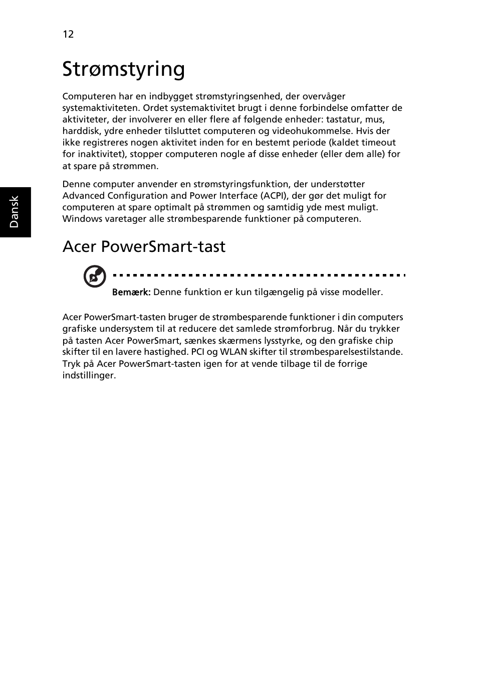 Strømstyring, Acer powersmart-tast | Acer Aspire 5741ZG User Manual | Page 650 / 2345