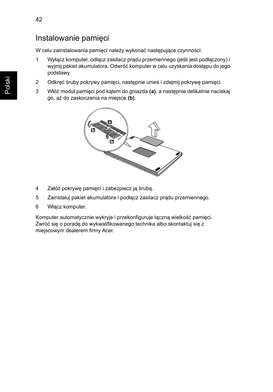 Instalowanie pamięci | Acer Aspire 5741ZG User Manual | Page 984 / 2345