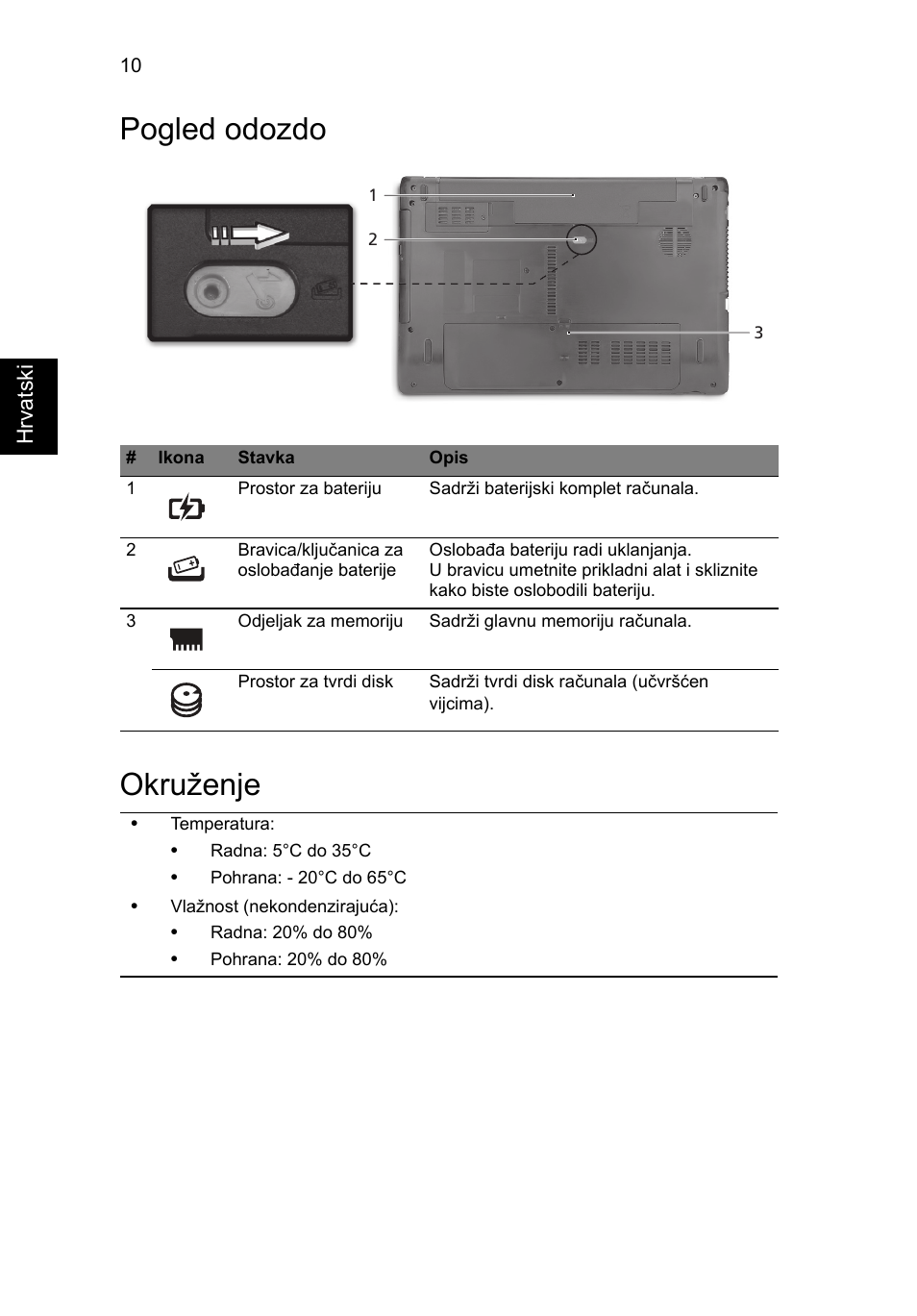 Pogled odozdo, Okruženje, Pogled odozdo okruženje | Acer Aspire 5750ZG User Manual | Page 188 / 320