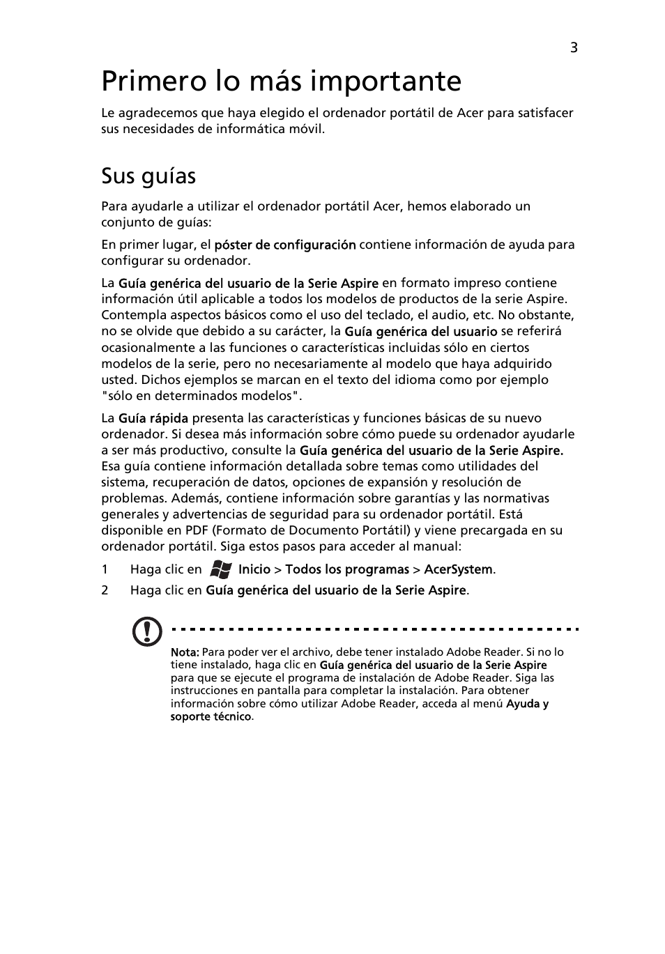 Primero lo más importante, Sus guías | Acer Aspire 5750ZG User Manual | Page 45 / 320