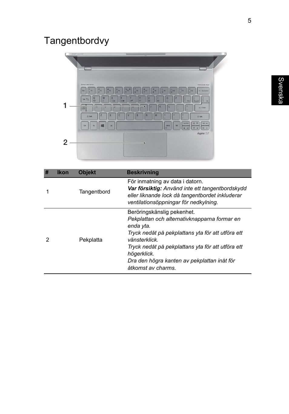 Tangentbordvy | Acer Aspire S7-391 User Manual | Page 117 / 366