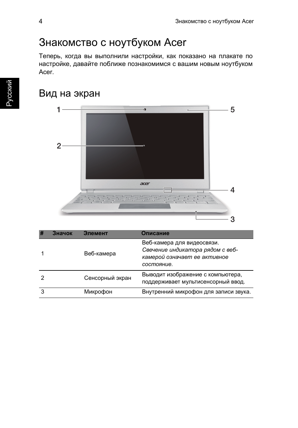 Знакомство с ноутбуком acer, Вид на экран | Acer Aspire S7-391 User Manual | Page 140 / 366