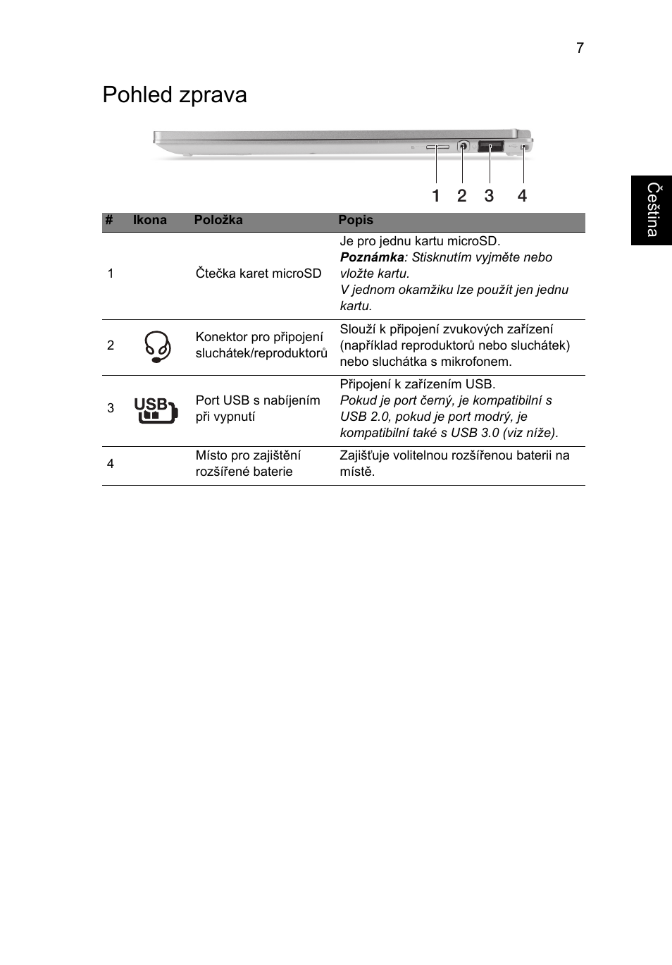 Pohled zprava | Acer Aspire S7-391 User Manual | Page 181 / 366