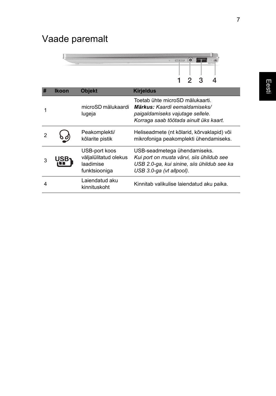 Vaade paremalt | Acer Aspire S7-391 User Manual | Page 253 / 366