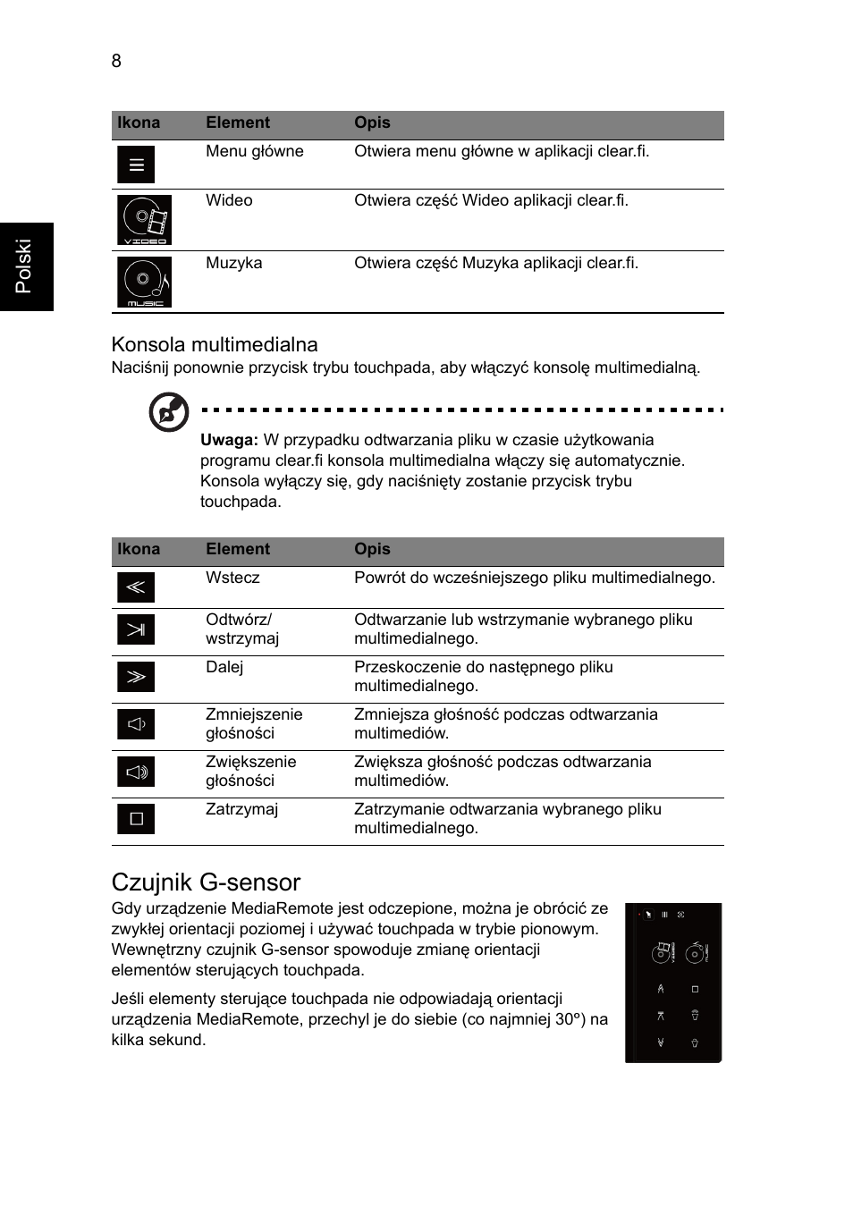 Czujnik g-sensor | Acer Aspire 5951G User Manual | Page 184 / 440