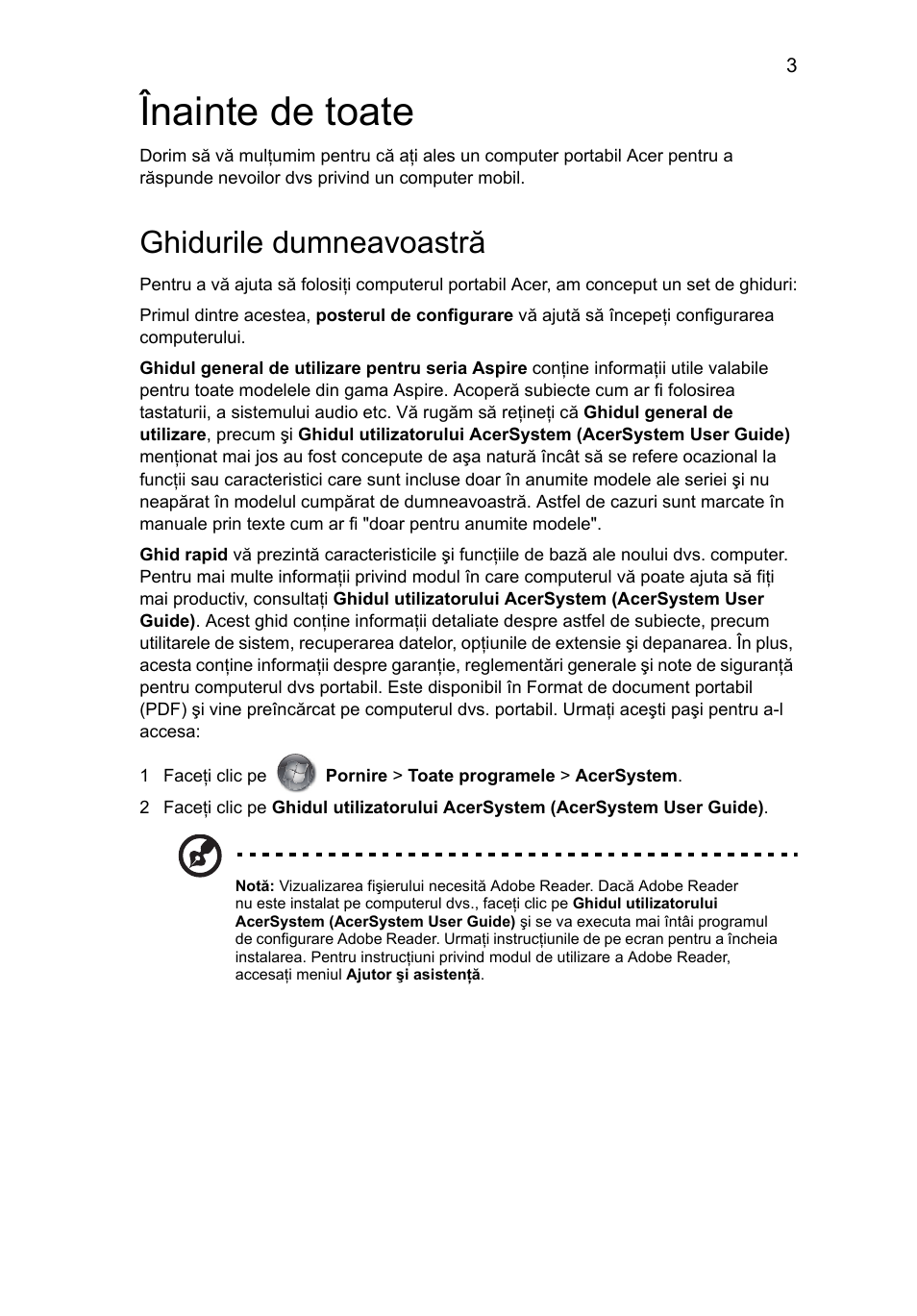 Înainte de toate, Ghidurile dumneavoastră | Acer Aspire 5951G User Manual | Page 263 / 440