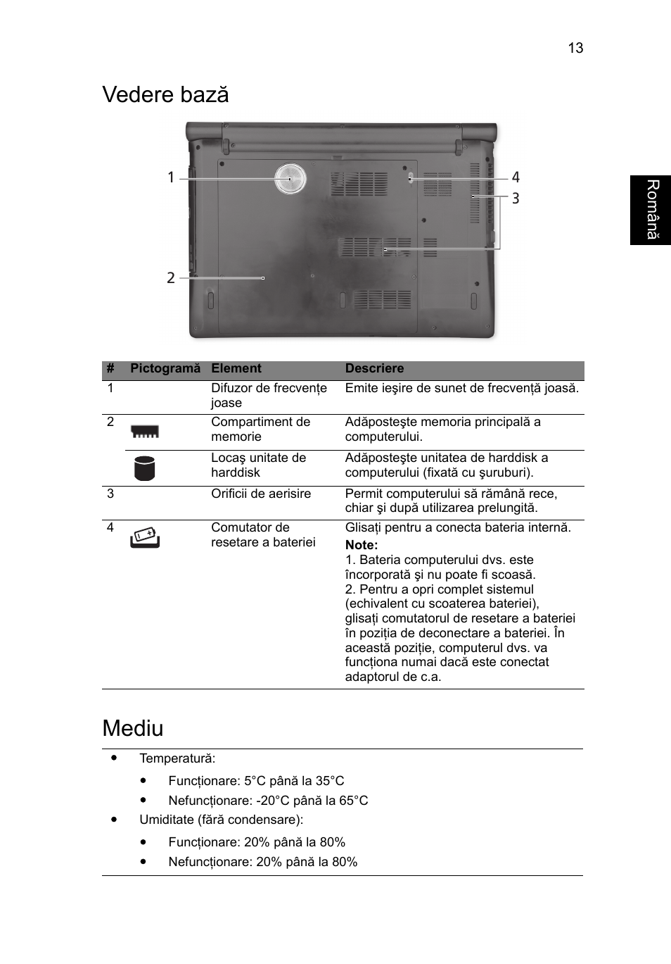 Vedere bază, Mediu, Vedere bază mediu | Acer Aspire 5951G User Manual | Page 273 / 440