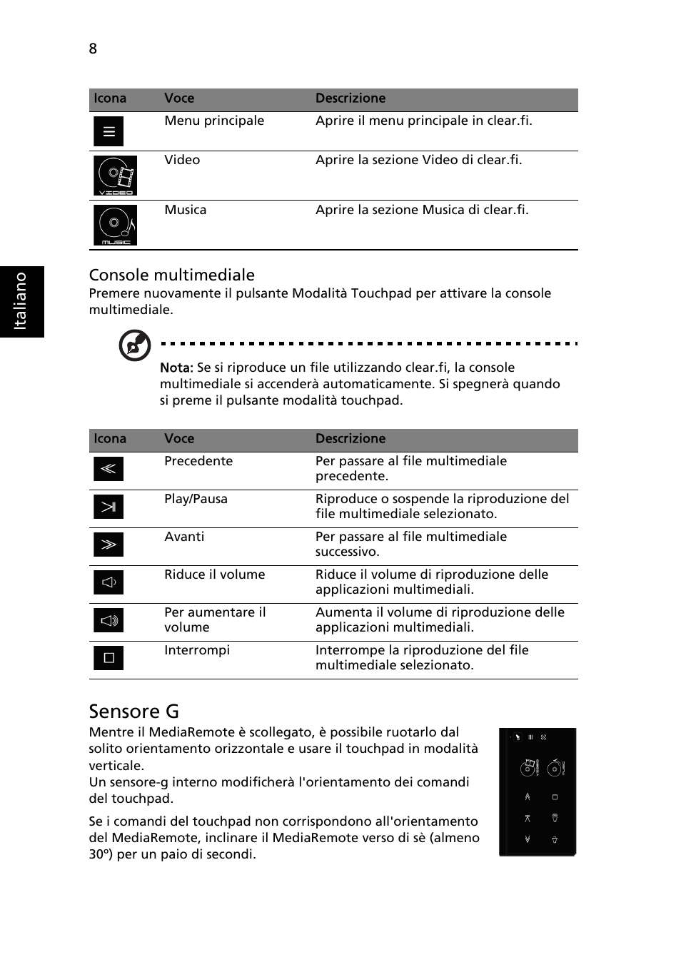 Sensore g | Acer Aspire 5951G User Manual | Page 52 / 440