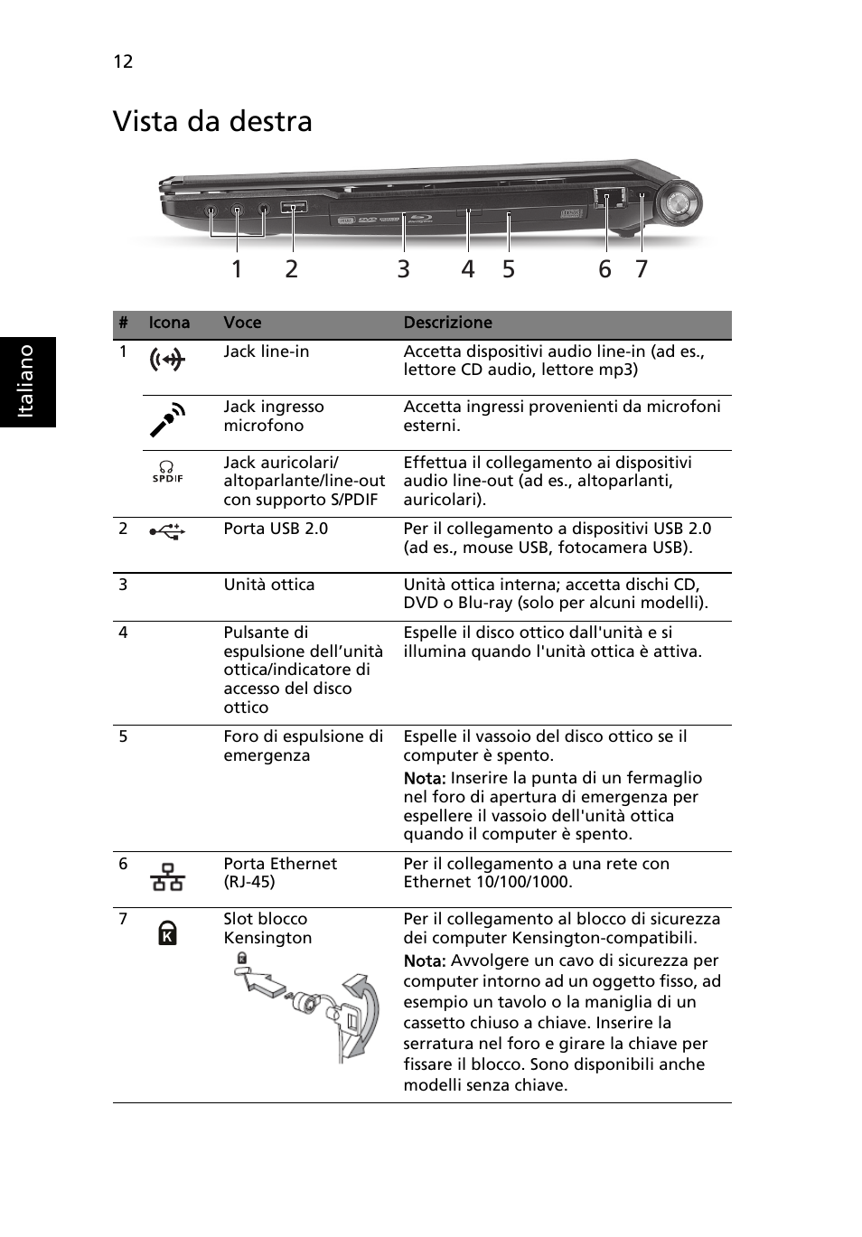 Vista da destra | Acer Aspire 5951G User Manual | Page 56 / 440