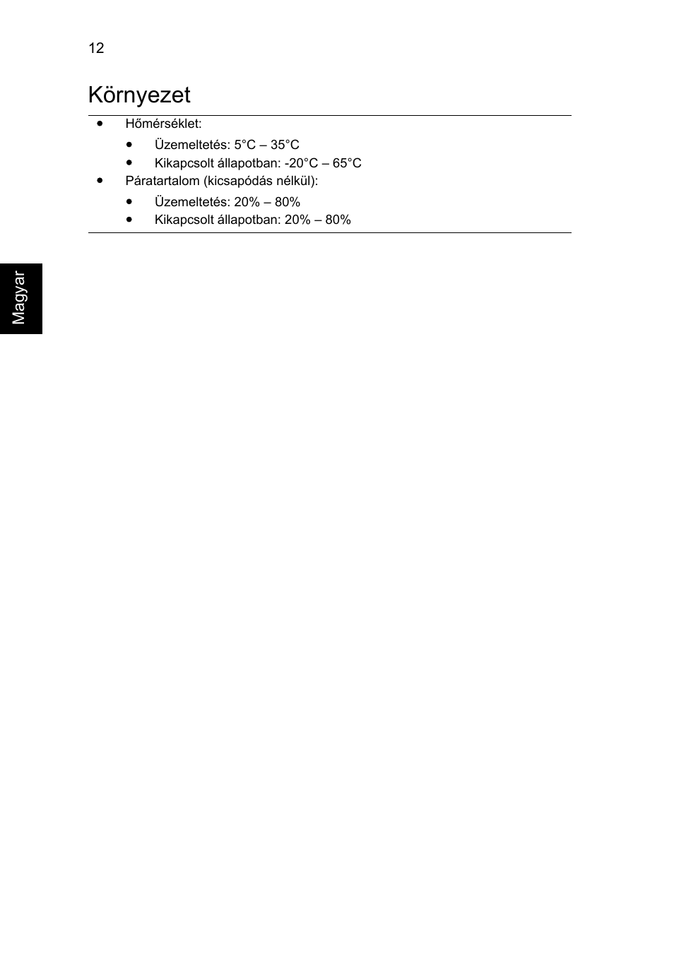 Környezet | Acer Aspire 8943G User Manual | Page 170 / 370