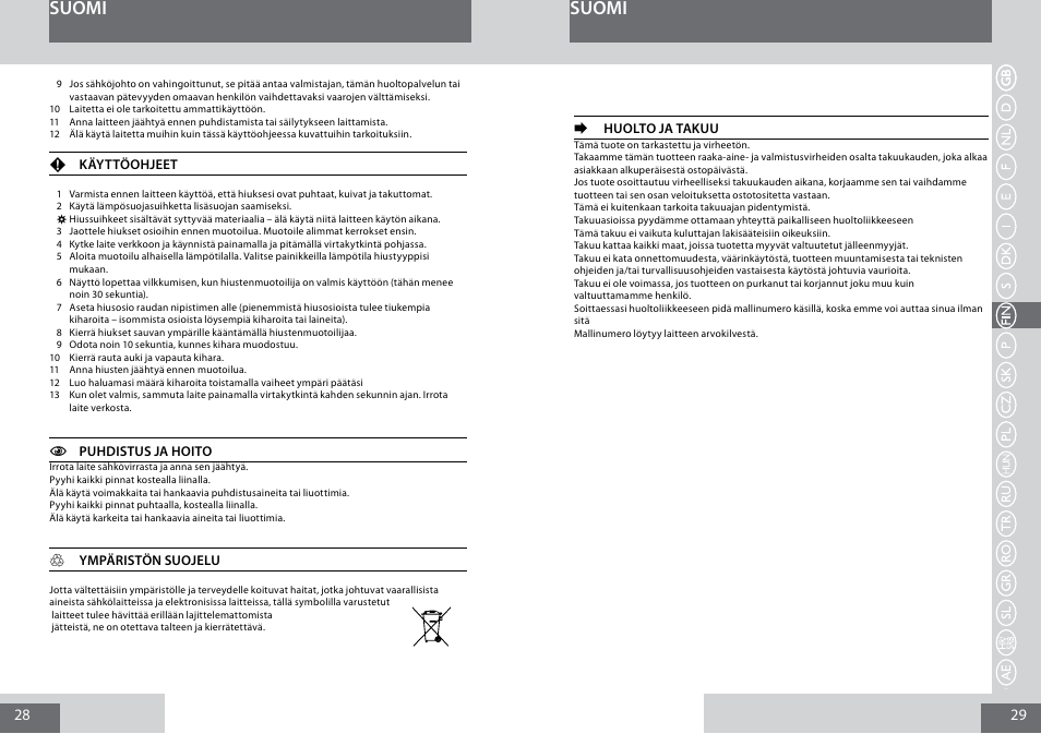 Suomi | Remington CI5338 User Manual | Page 15 / 36