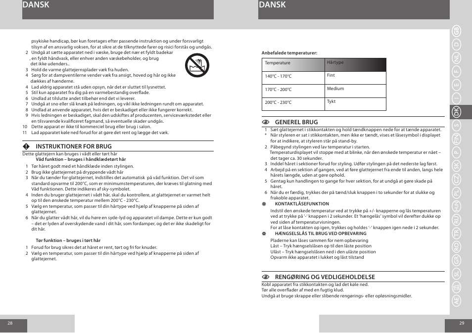 Dansk | Remington S7200 User Manual | Page 15 / 48
