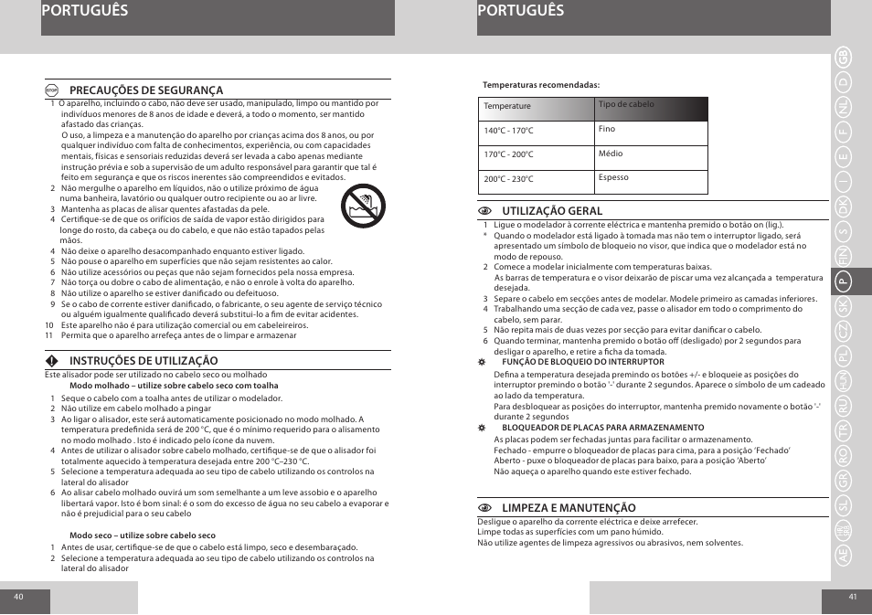 Português | Remington S7200 User Manual | Page 21 / 48