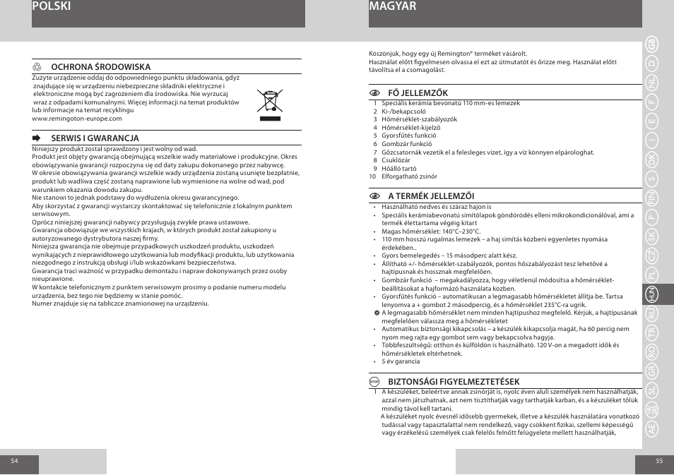 Polski magyar | Remington S7200 User Manual | Page 28 / 48
