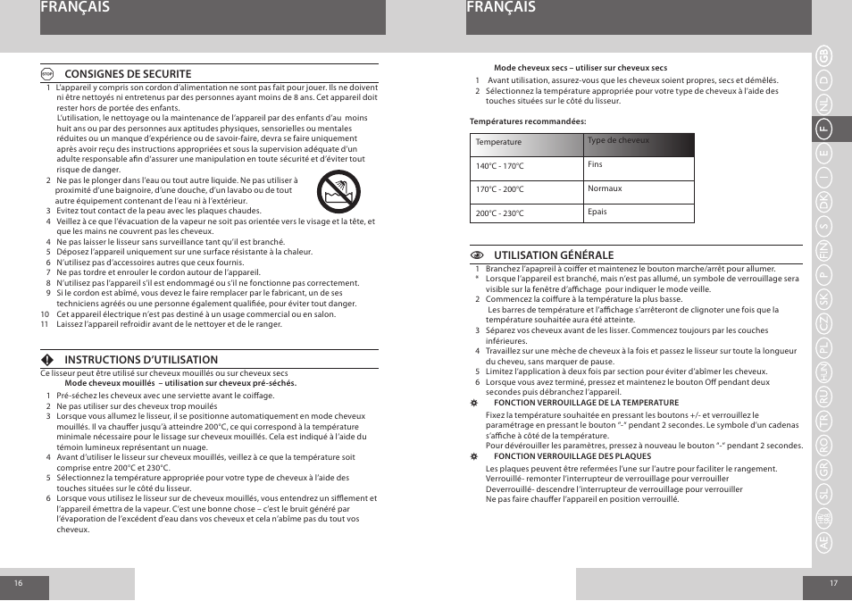 Français | Remington S7200 User Manual | Page 9 / 48