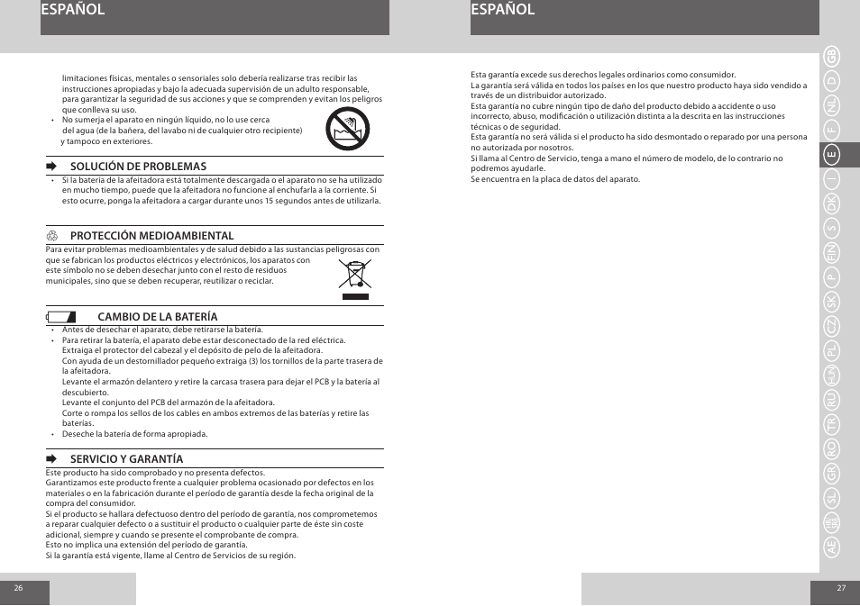 Español | Remington F3800 User Manual | Page 14 / 55