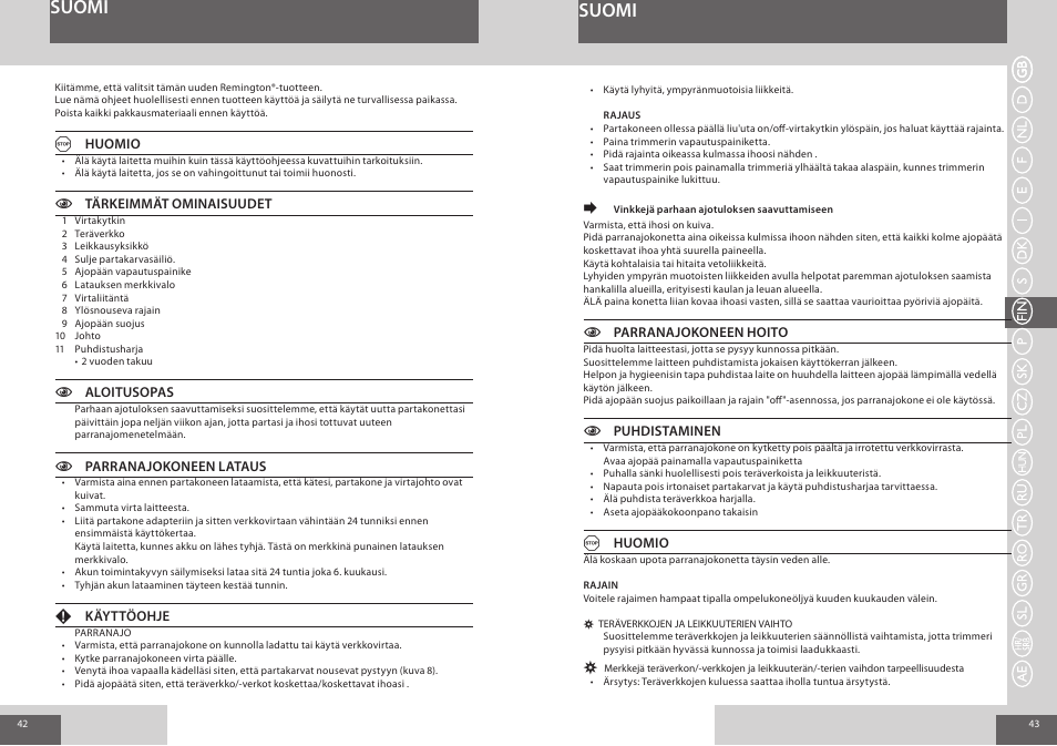 Suomi | Remington F3800 User Manual | Page 22 / 55