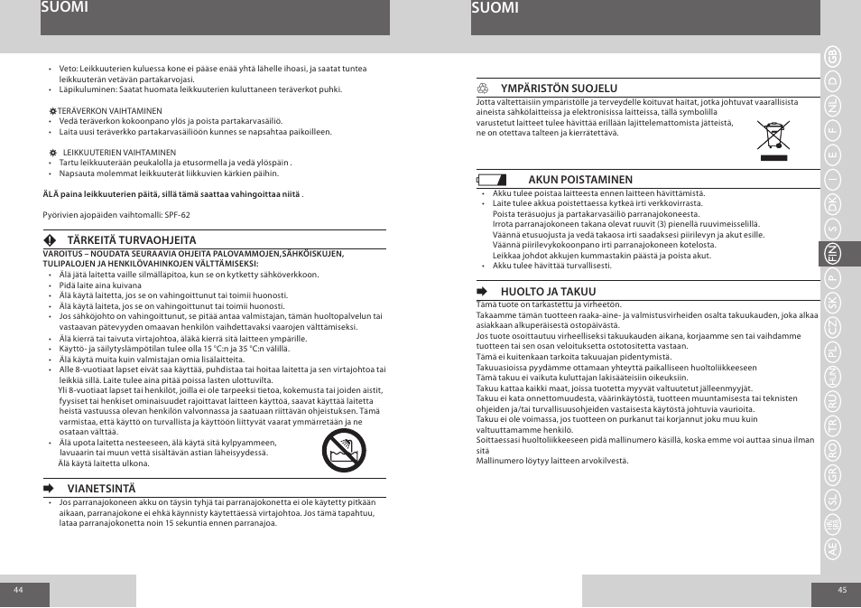 Suomi | Remington F3800 User Manual | Page 23 / 55