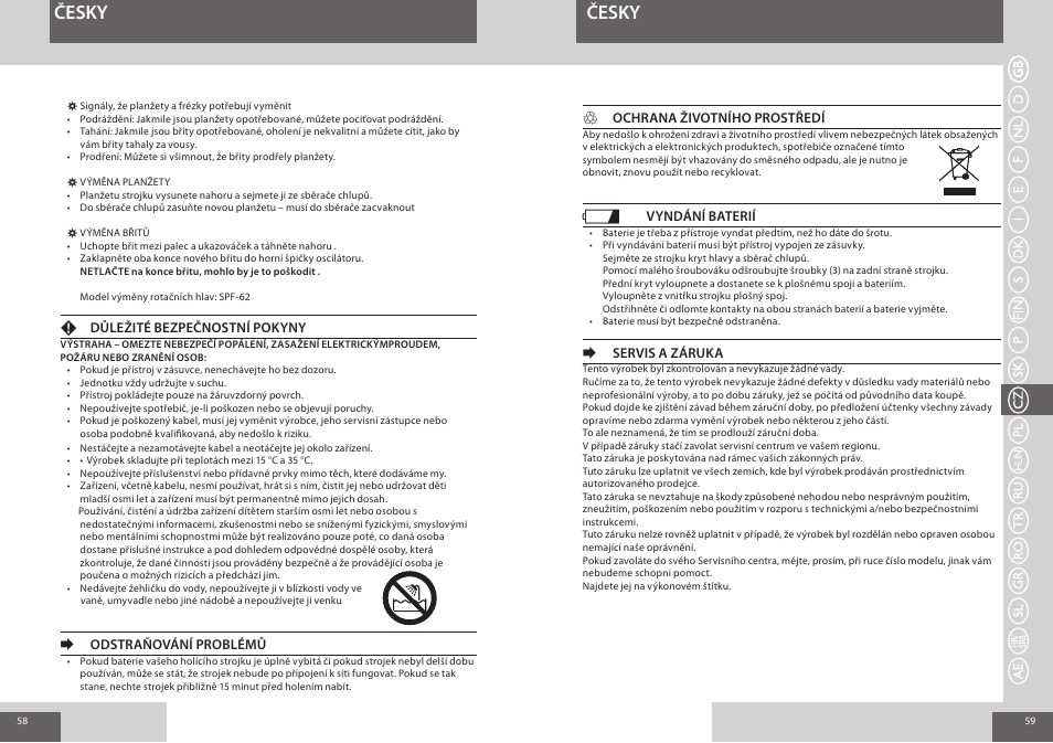 Česky | Remington F3800 User Manual | Page 30 / 55