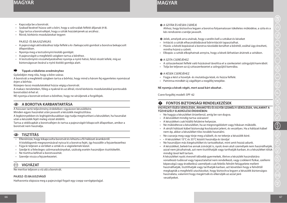 Magyar | Remington F3800 User Manual | Page 34 / 55