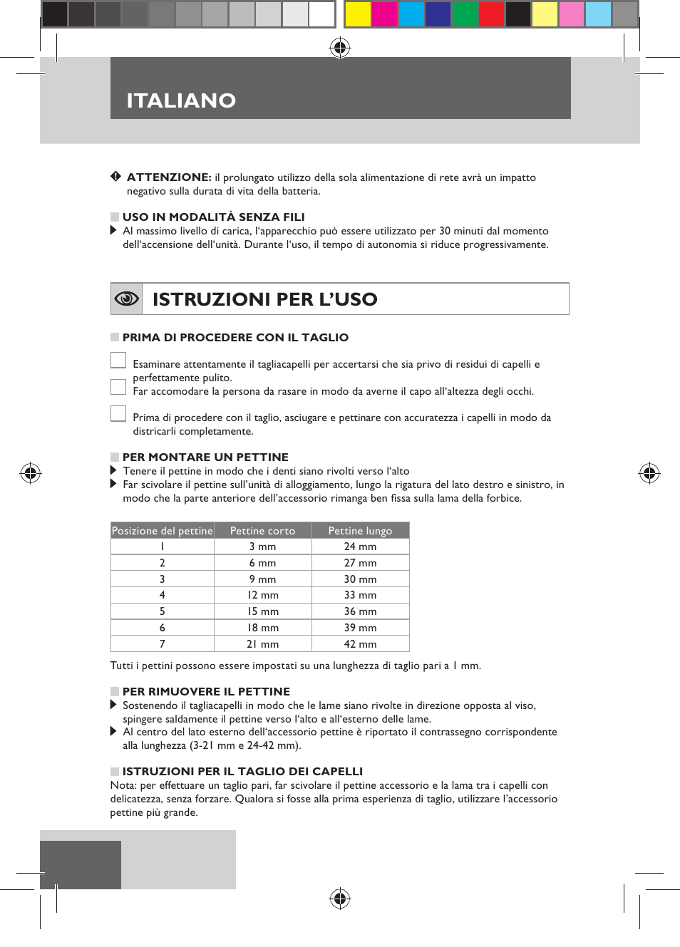 Italiano, Istruzioni per l’uso | Remington HC5150 User Manual | Page 34 / 125