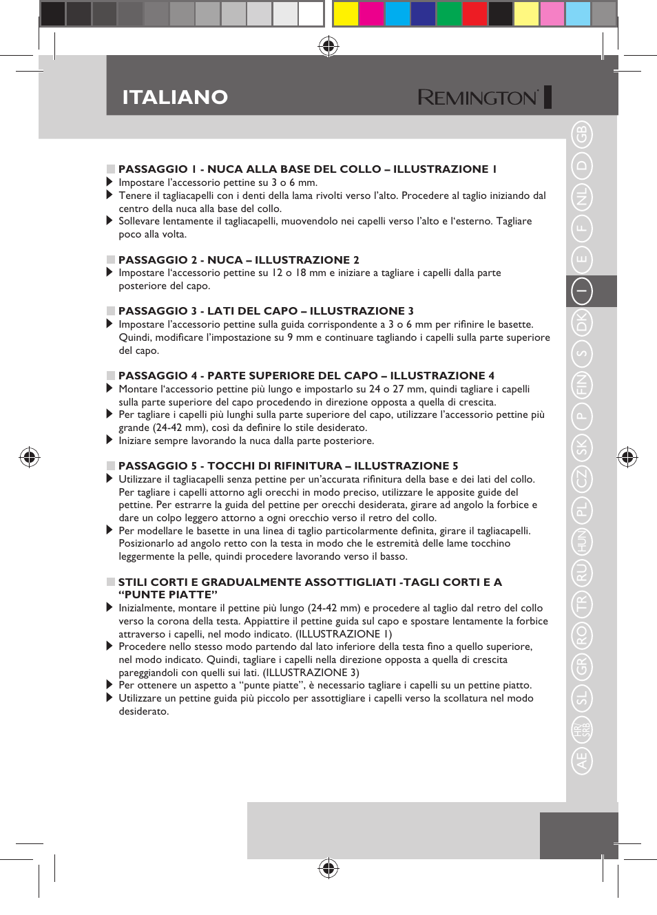 Italiano | Remington HC5150 User Manual | Page 35 / 125