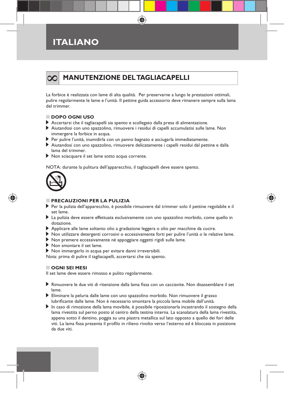 Italiano, Manutenzione del tagliacapelli | Remington HC5150 User Manual | Page 36 / 125