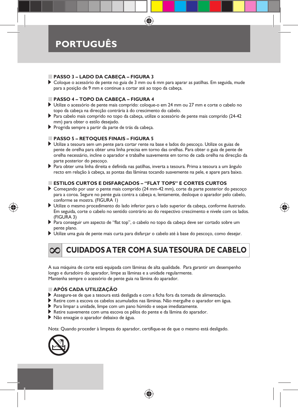 Português, Cuidados a ter com a sua tesoura de cabelo | Remington HC5150 User Manual | Page 56 / 125