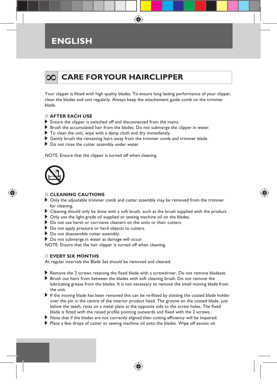 English, Care for your hairclipper | Remington HC5150 User Manual | Page 6 / 125
