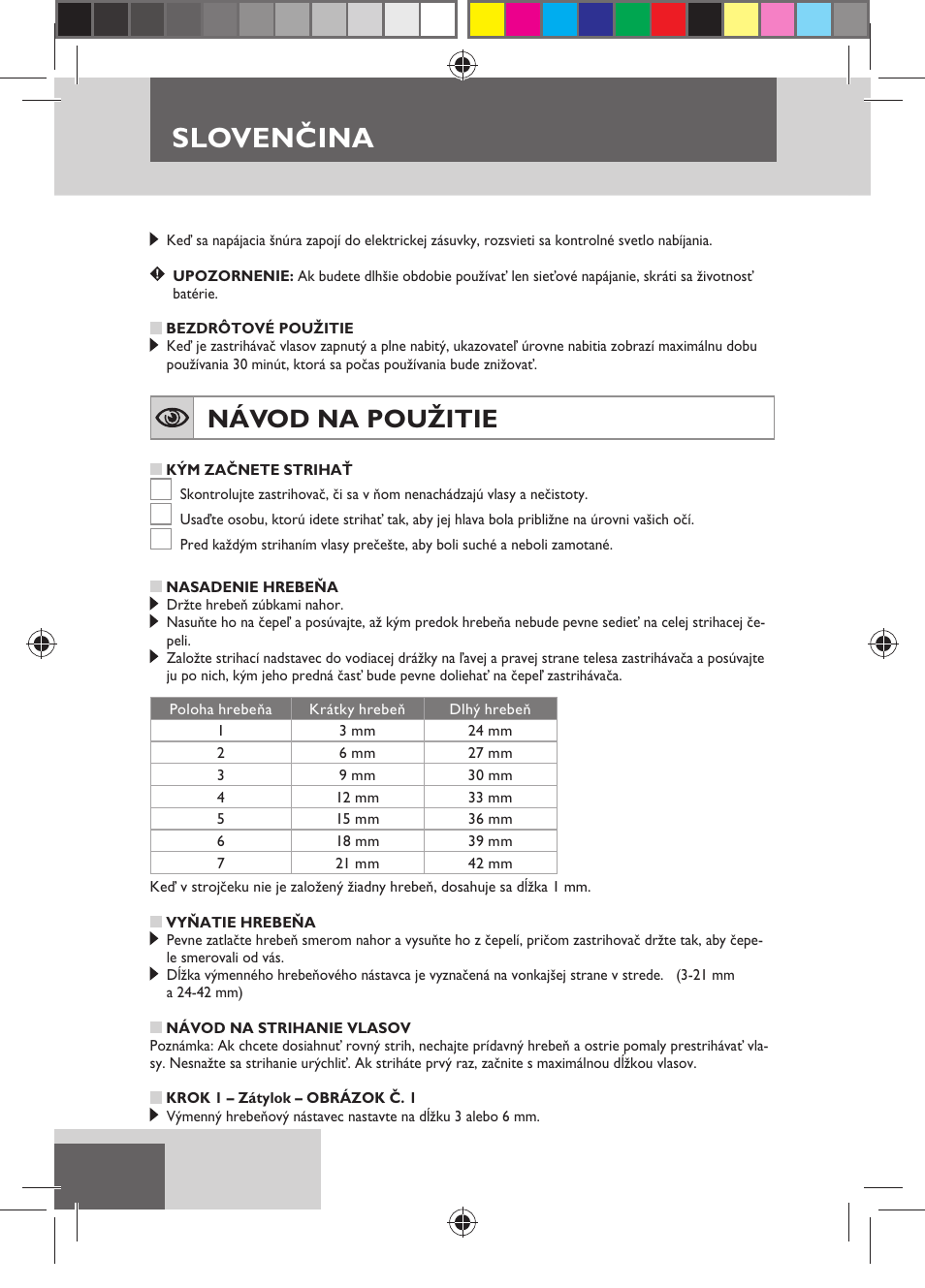 Slovenčina, Návod na použitie | Remington HC5150 User Manual | Page 60 / 125
