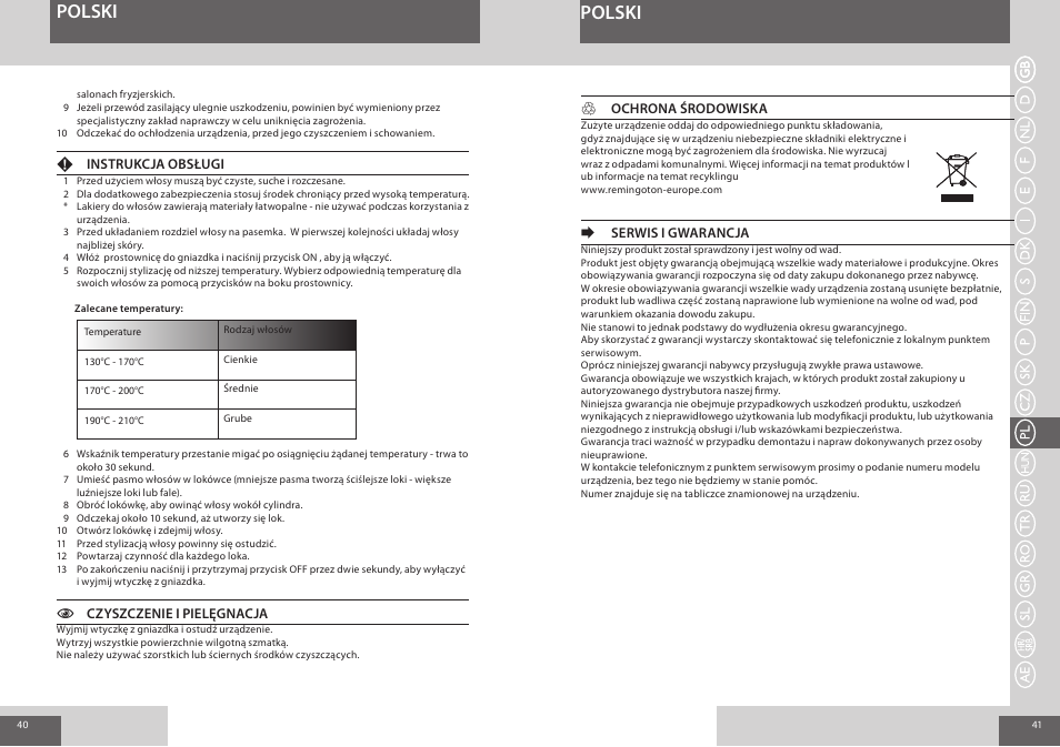 Polski | Remington CI8319 User Manual | Page 21 / 37