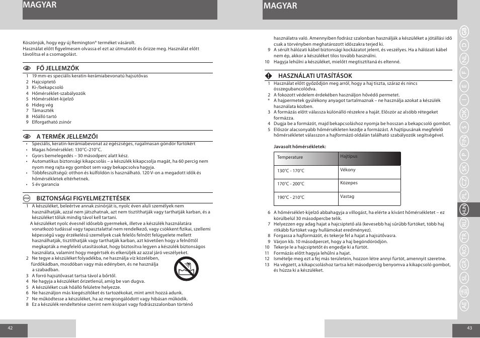 Magyar | Remington CI8319 User Manual | Page 22 / 37